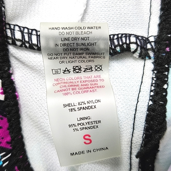 Dokotoo Tankini Swim Top Striped Racerback Geometric Pattern Pink Black Sz Small - Picture 8 of 10